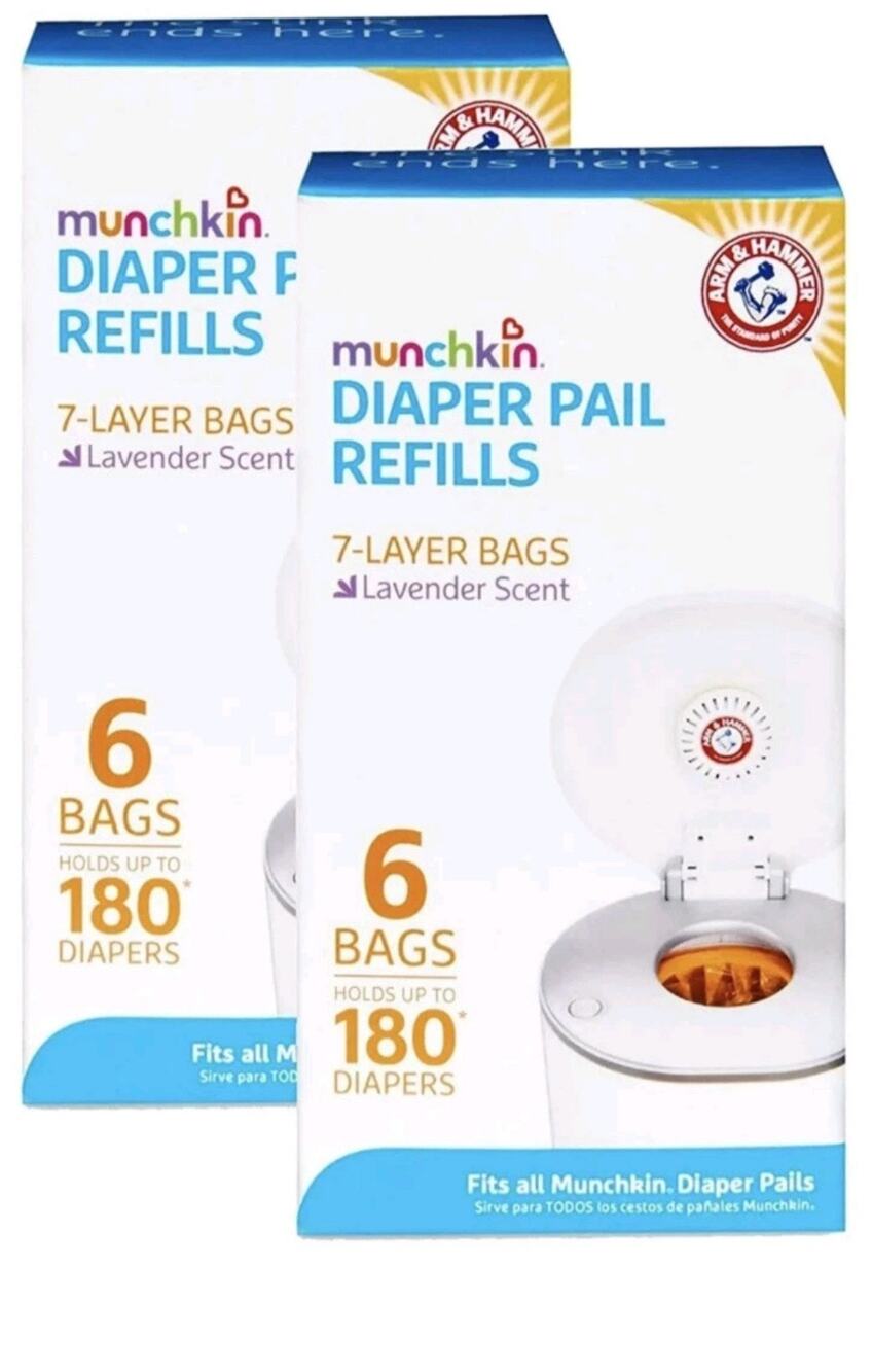 Arm & Hammer Lavender-Scented Diaper Pail Refill Bags, 2 boxes=12 Bags Total